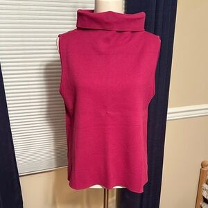 Talbots Magenta Cowl Neck Sleeveless Sweater